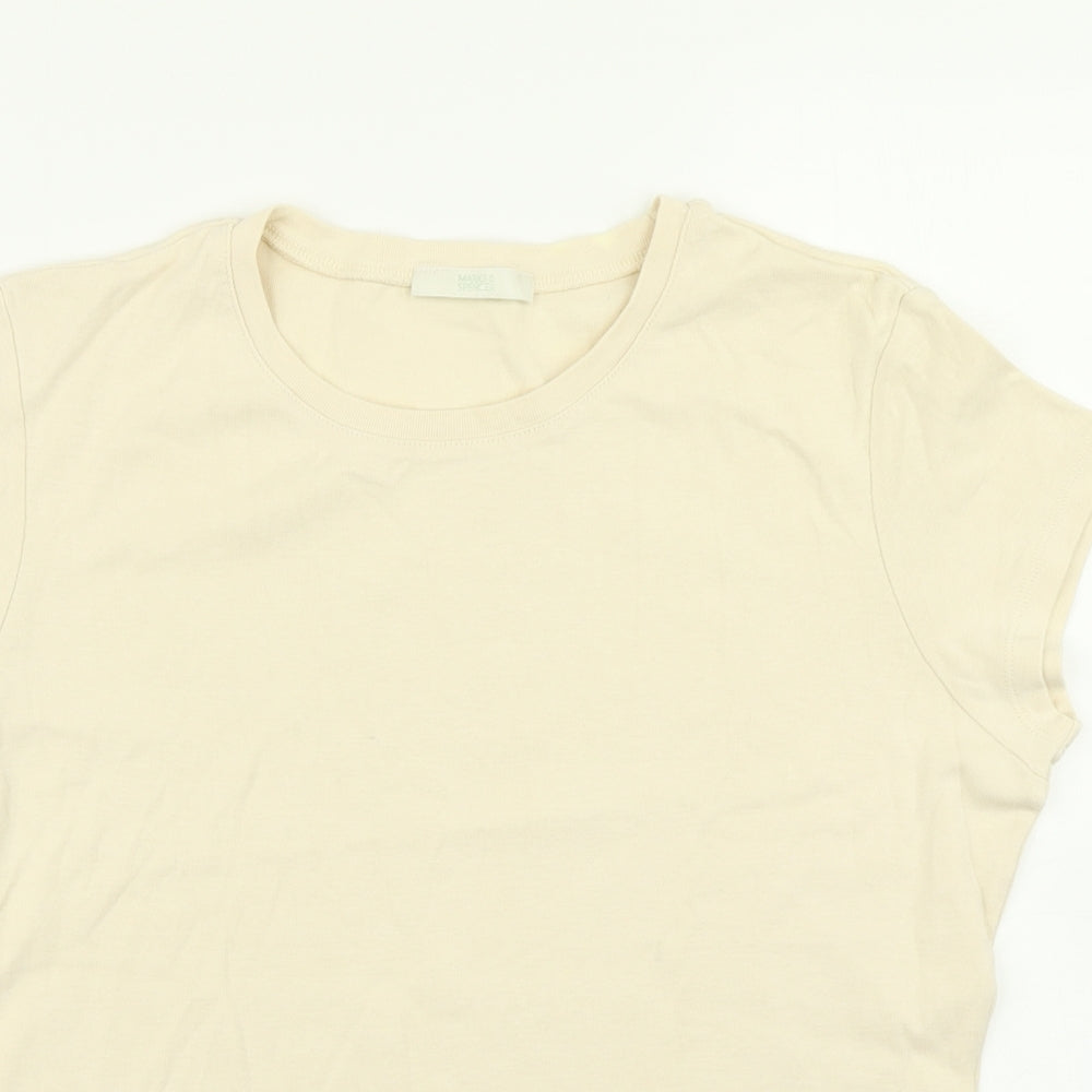 Marks & Spencer Womens Beige   Basic T-Shirt Size 16