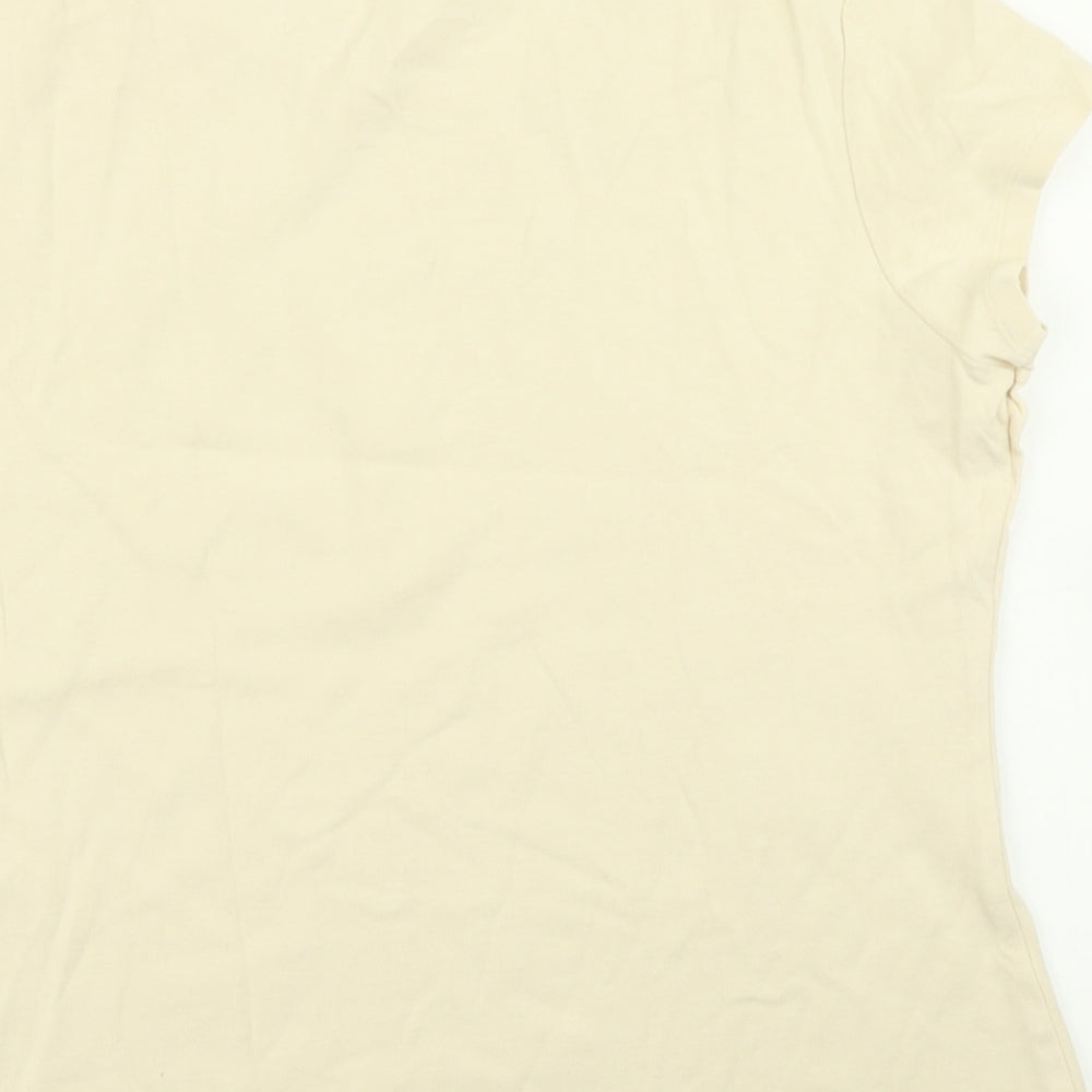 Marks & Spencer Womens Beige   Basic T-Shirt Size 16