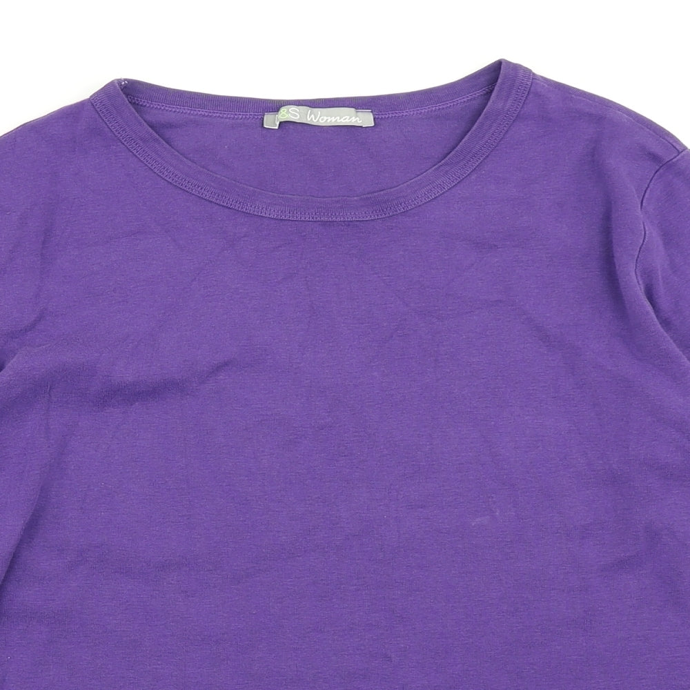 M&S Woman Womens Purple   Basic T-Shirt Size 16