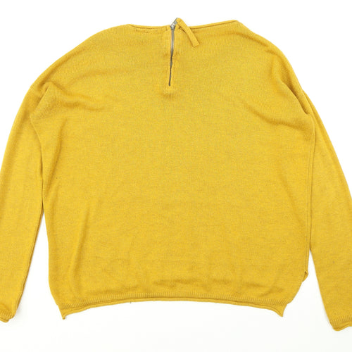 H&M Womens Yellow  Knit Pullover Jumper Size S