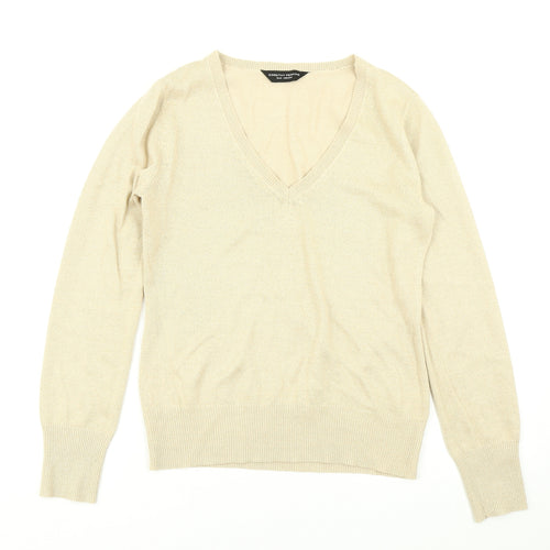 Dorothy Perkins Womens Gold  Knit Pullover Jumper Size 12
