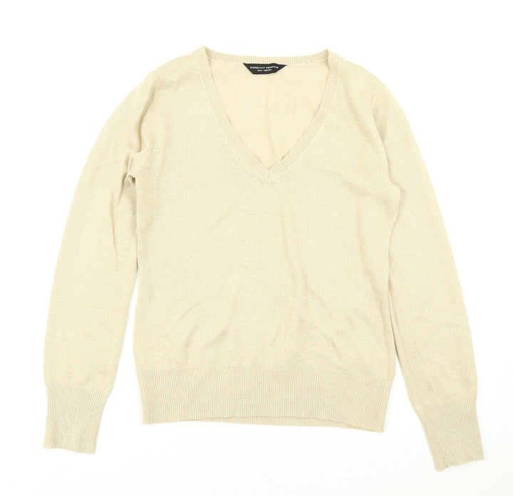 Dorothy Perkins Womens Gold  Knit Pullover Jumper Size 12