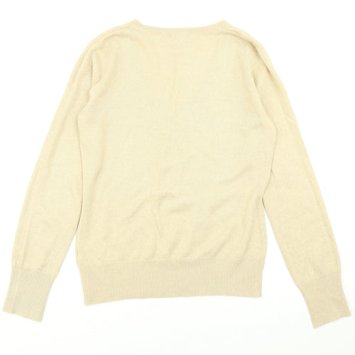 Dorothy Perkins Womens Gold  Knit Pullover Jumper Size 12