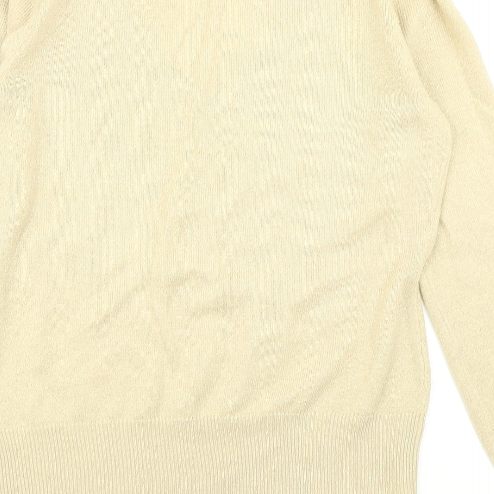 Dorothy Perkins Womens Gold  Knit Pullover Jumper Size 12