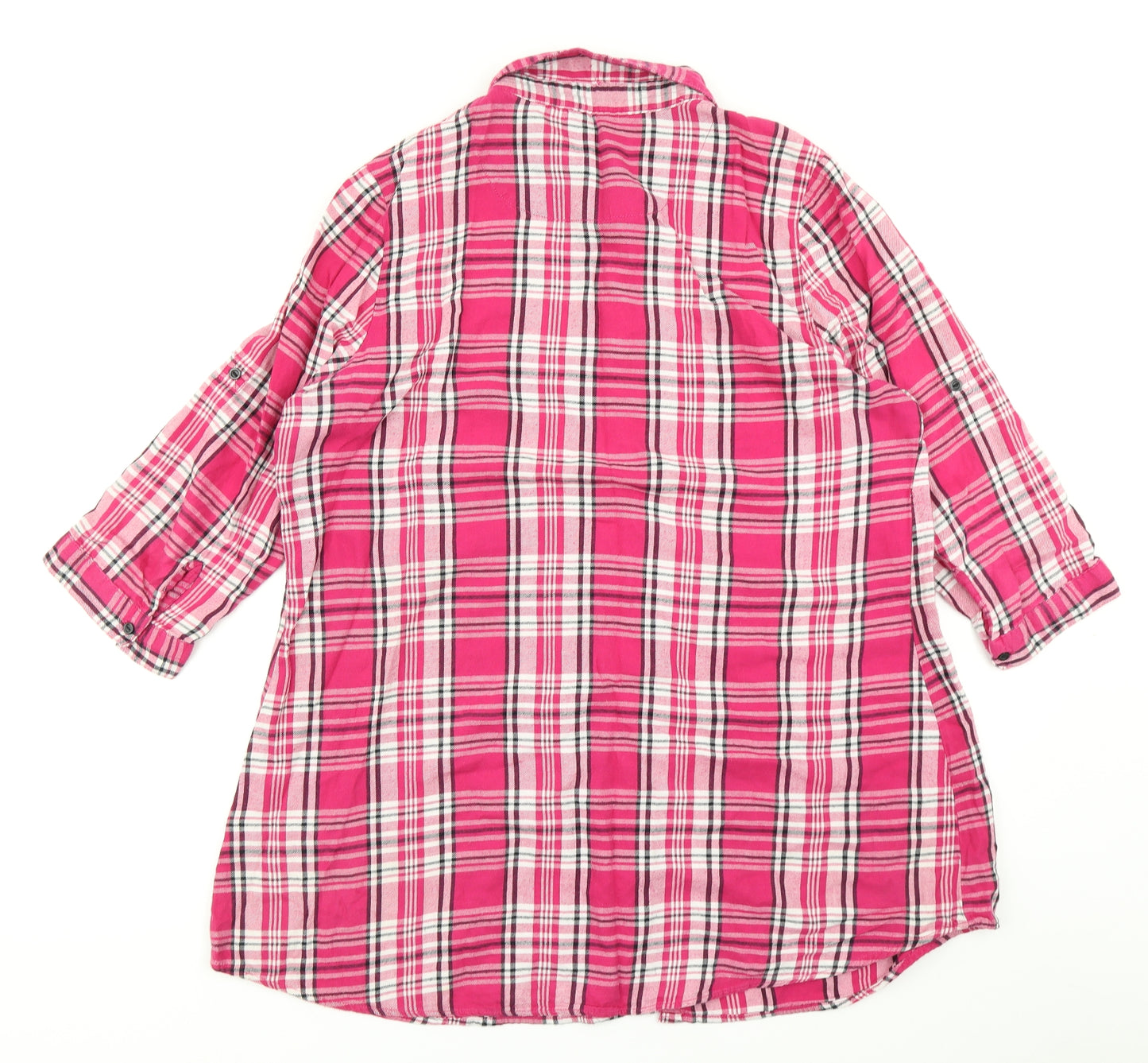 Papaya Womens Pink Plaid  Basic Button-Up Size 20  - Longline