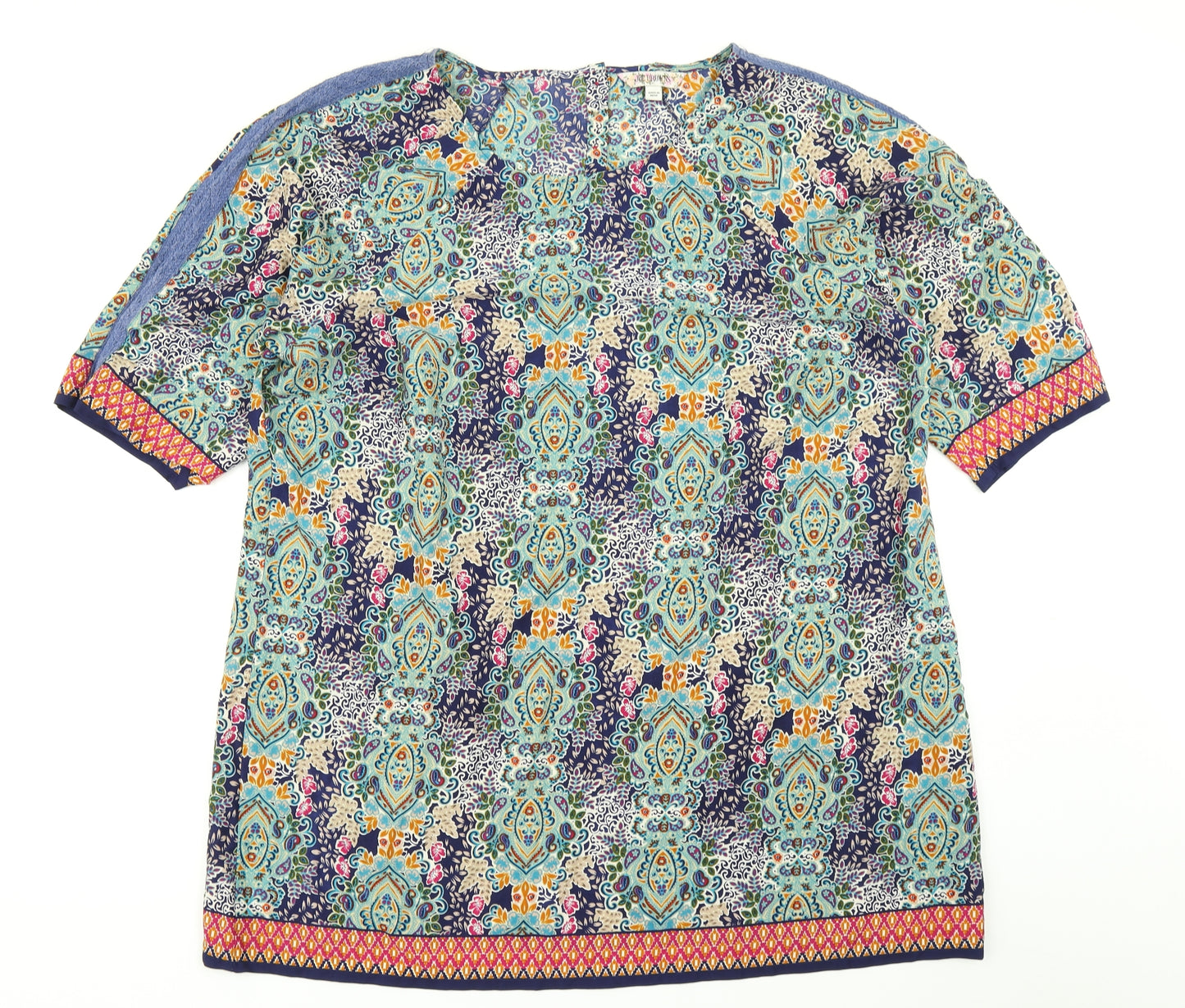 Joe Brown Womens Blue Paisley  Basic Blouse Size 22