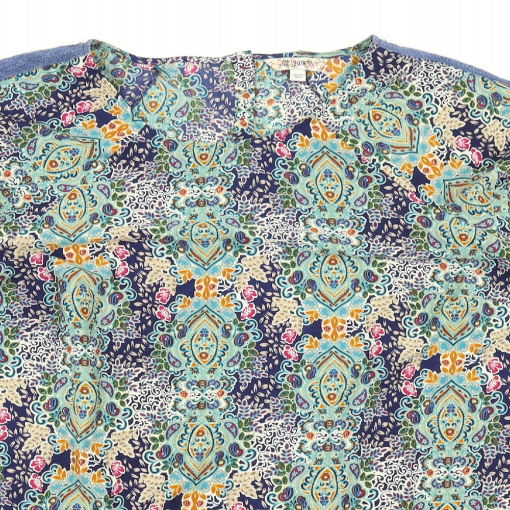 Joe Brown Womens Blue Paisley  Basic Blouse Size 22