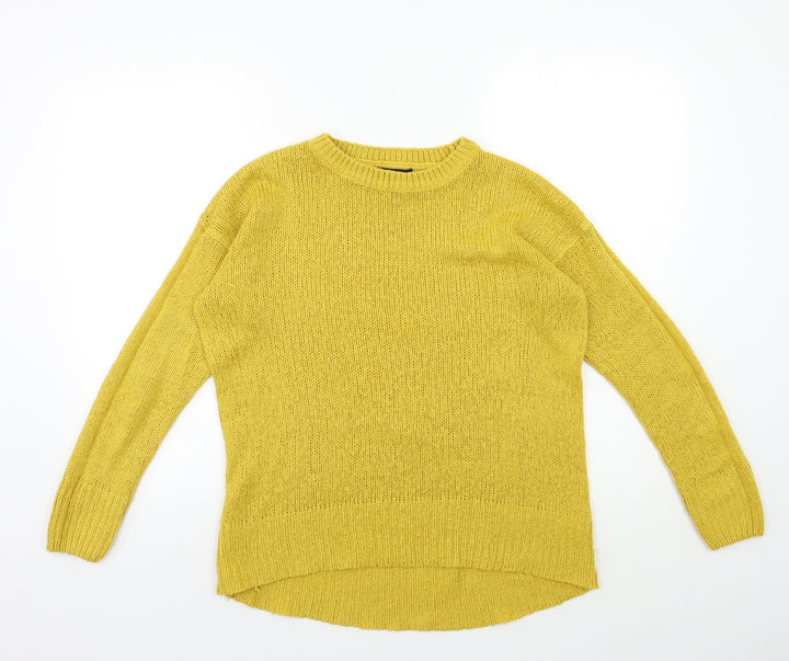 New Look Womens Yellow  Knit Pullover Jumper Size S