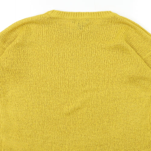 New Look Womens Yellow  Knit Pullover Jumper Size S