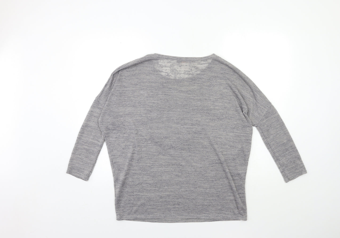 QED London Womens Grey  Knit Pullover Jumper Size S  - HEART