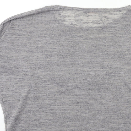 QED London Womens Grey  Knit Pullover Jumper Size S  - HEART