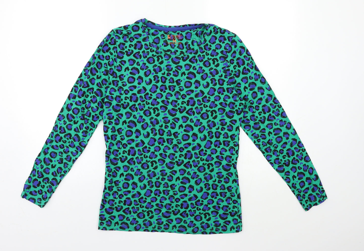 TU Womens Green Animal Print  Basic T-Shirt Size 14