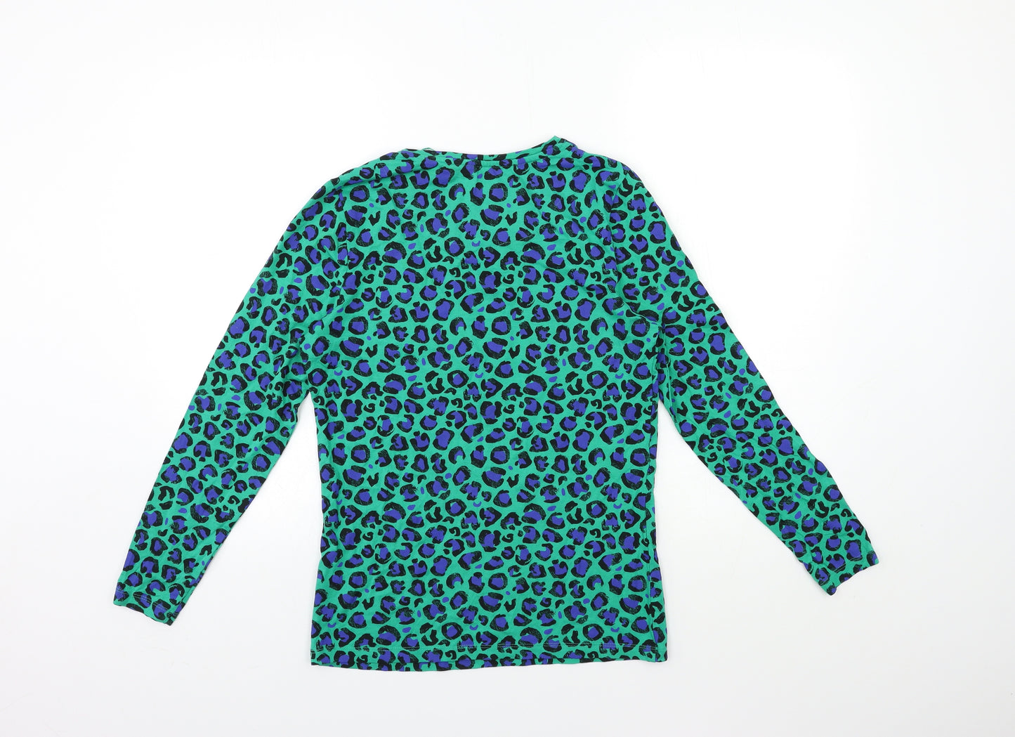 TU Womens Green Animal Print  Basic T-Shirt Size 14