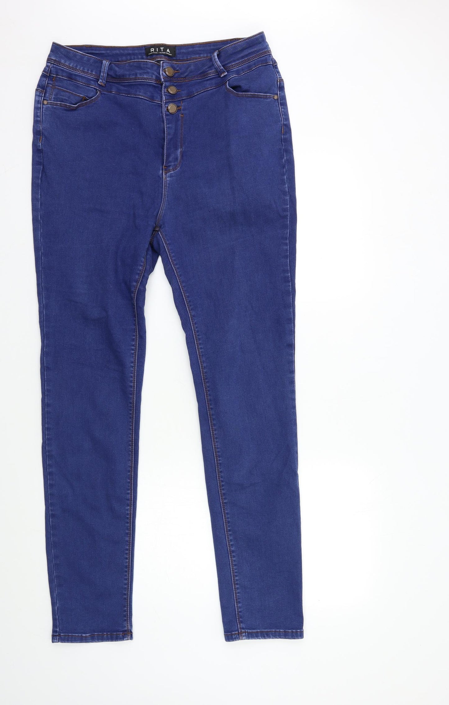 Peacocks Womens Black  Denim Skinny Jeans Size 16 L30 in