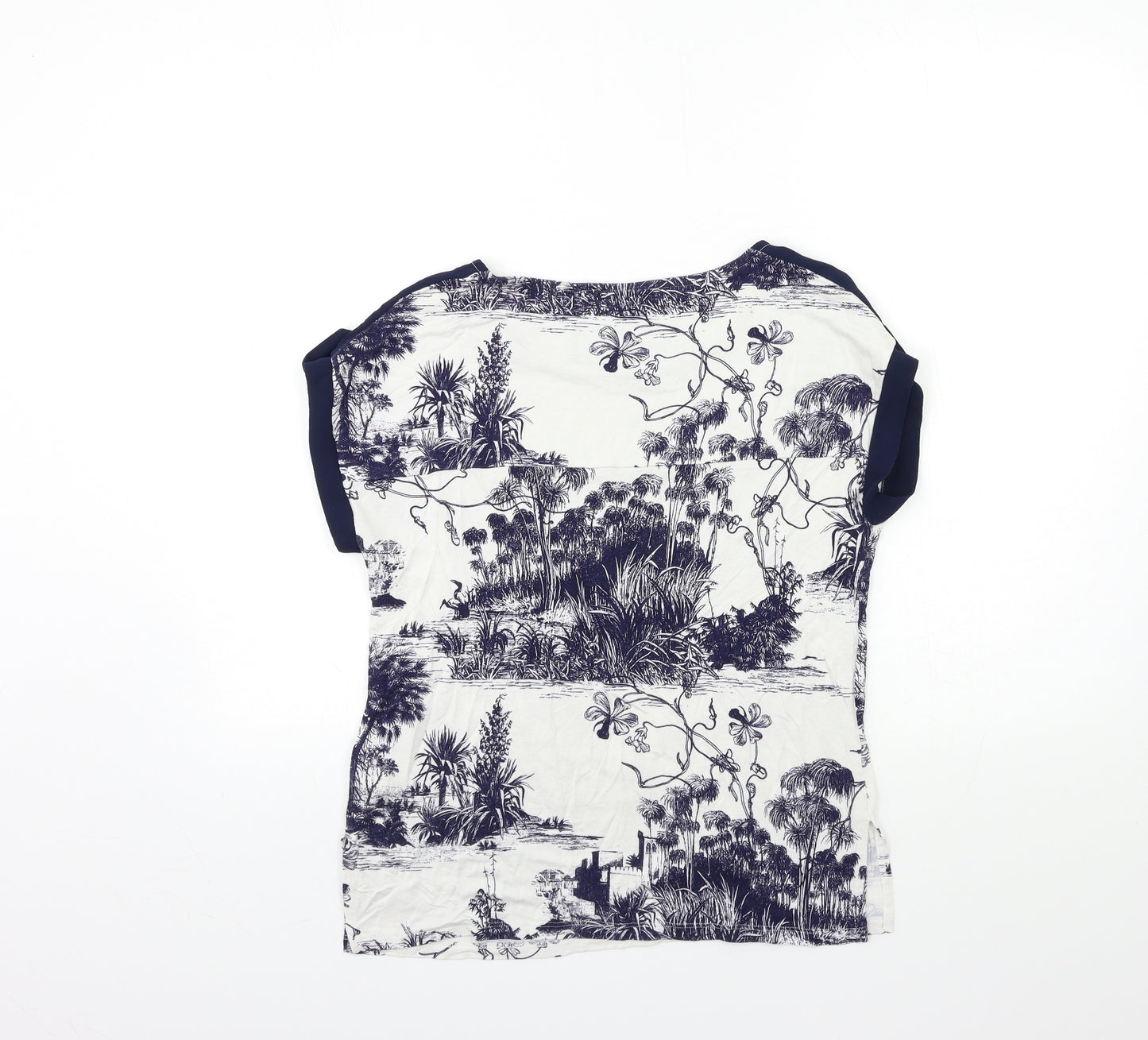 NEXT Womens White Floral  Basic T-Shirt Size 10