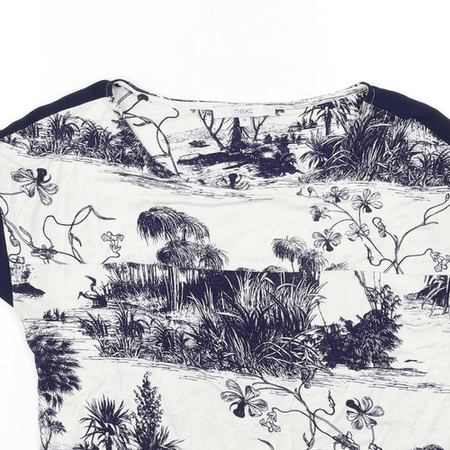 NEXT Womens White Floral  Basic T-Shirt Size 10