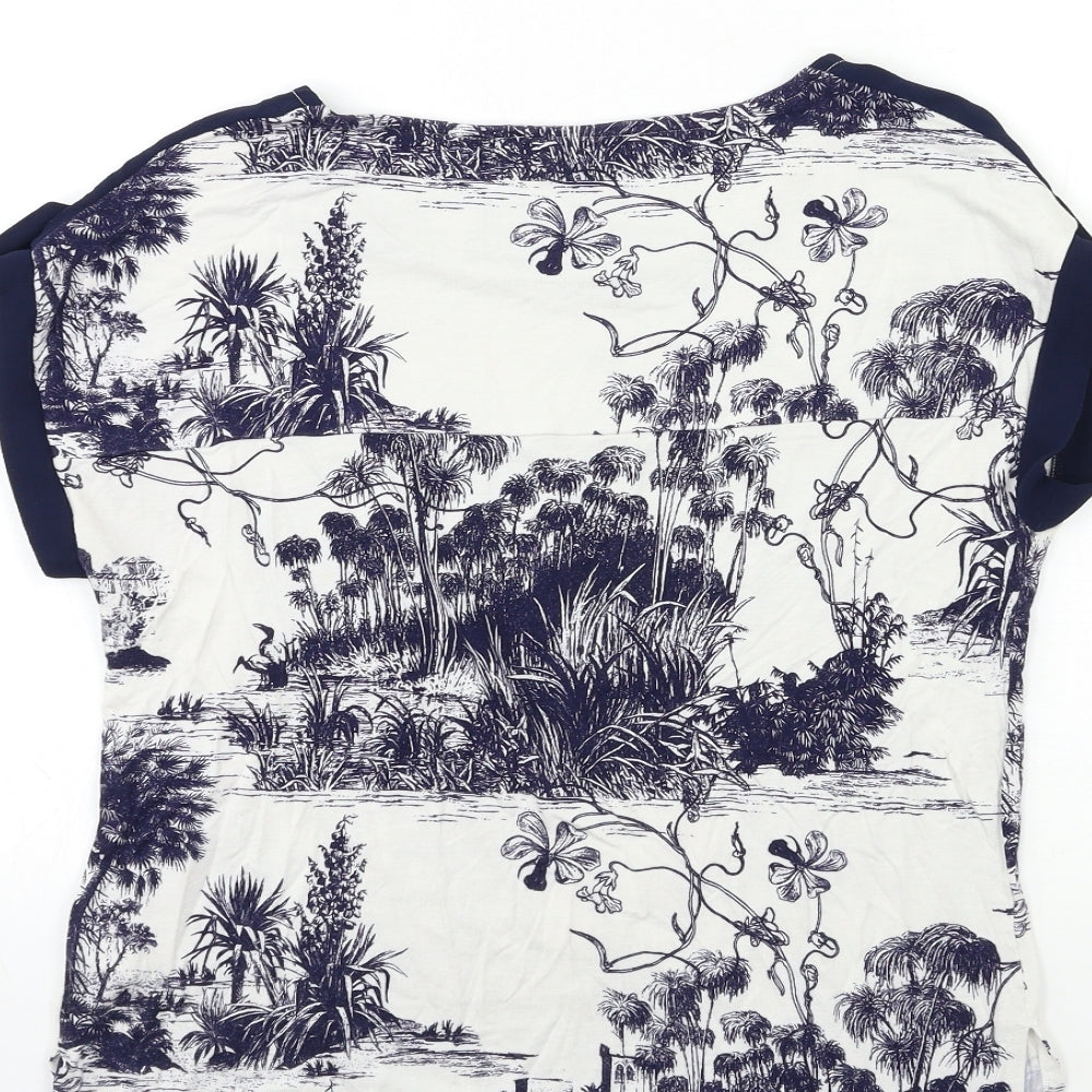 NEXT Womens White Floral  Basic T-Shirt Size 10