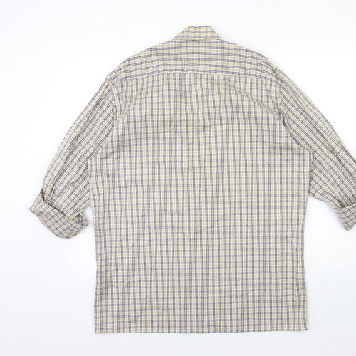 Eterna Mens Beige Check   Button-Up Size 16