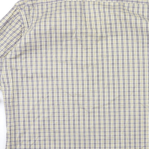 Eterna Mens Beige Check   Button-Up Size 16