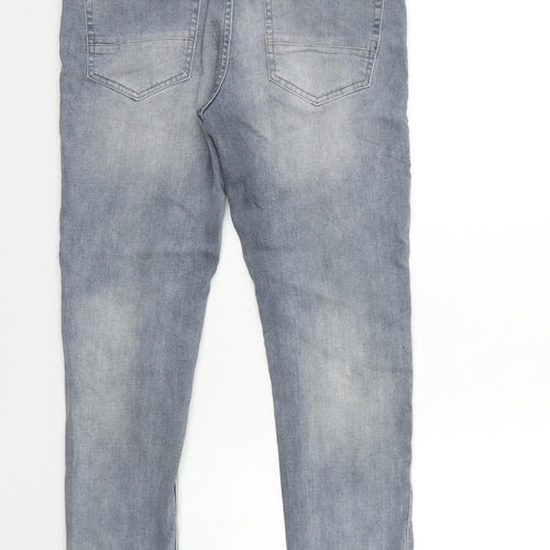 River Island Mens Grey  Denim Straight Jeans Size 36 in L32 in