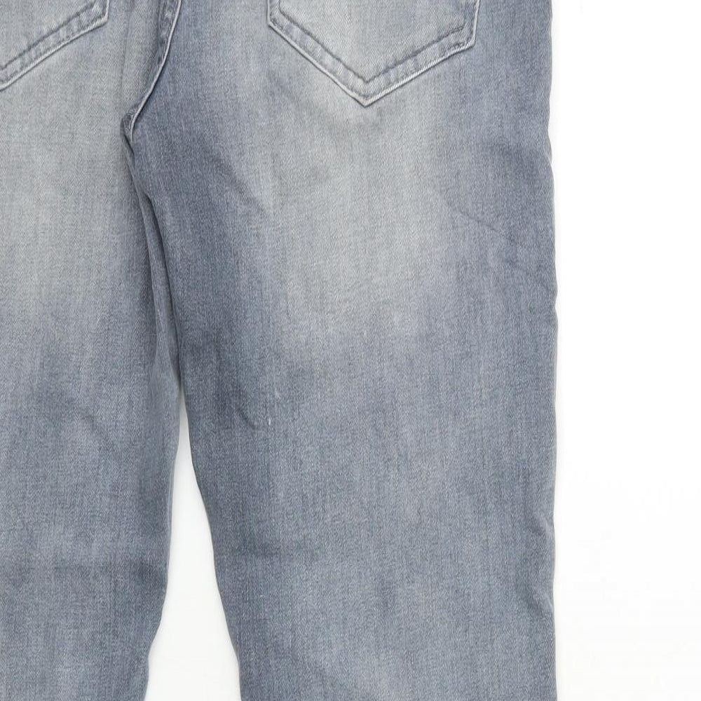 River Island Mens Grey  Denim Straight Jeans Size 36 in L32 in