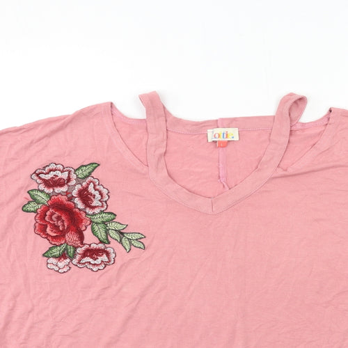 Lottie Womens Pink Floral   T-Shirt Size L