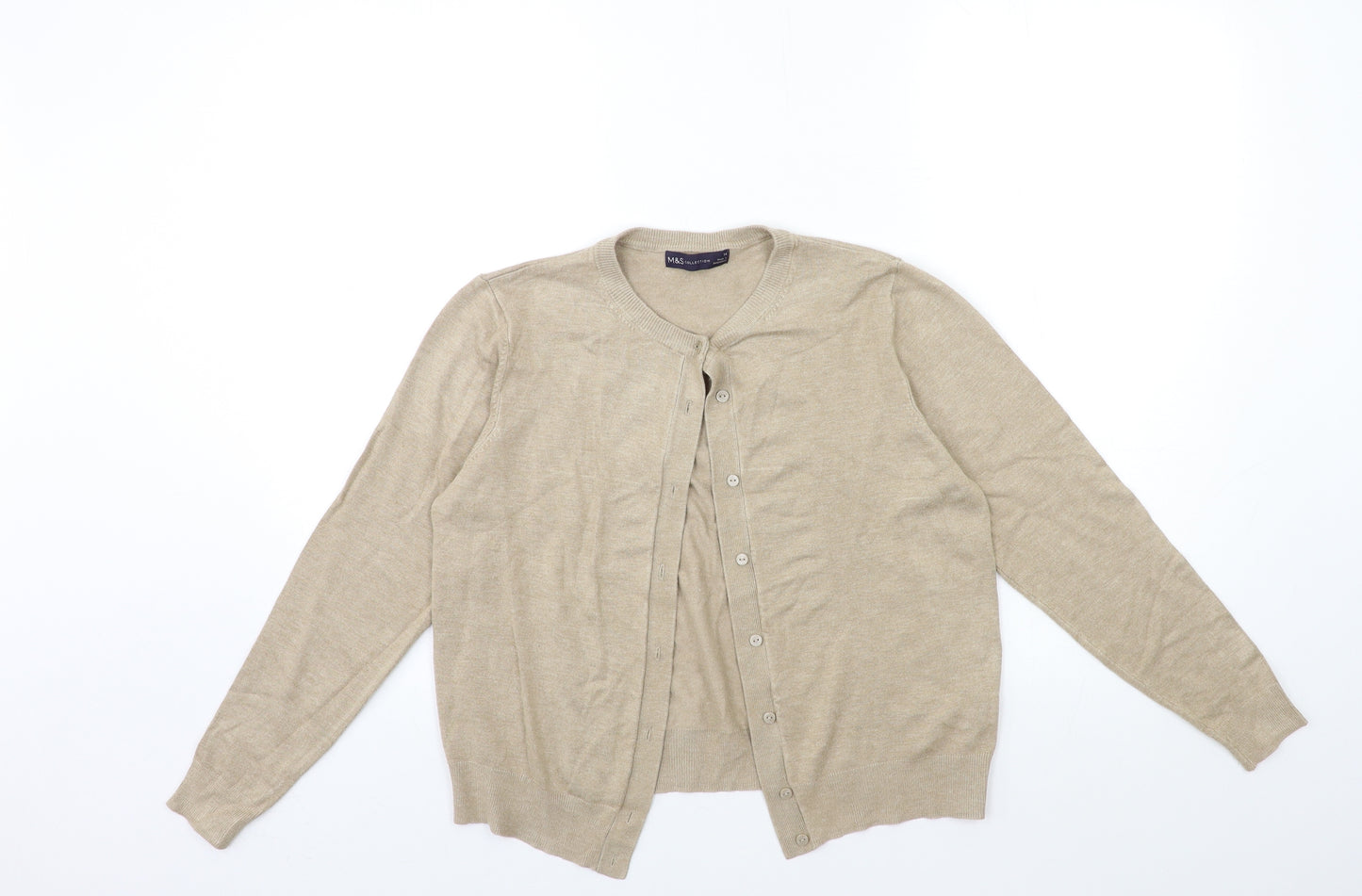 Marks and Spencer Womens Brown  Knit Cardigan Jumper Size 14