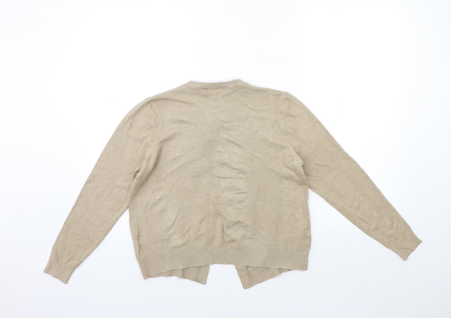 Marks and Spencer Womens Brown  Knit Cardigan Jumper Size 14