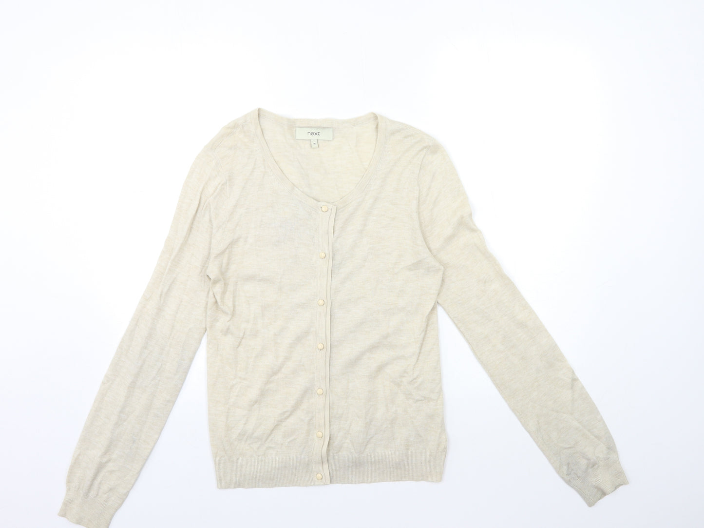 NEXT Womens Beige  Knit Cardigan Jumper Size 10