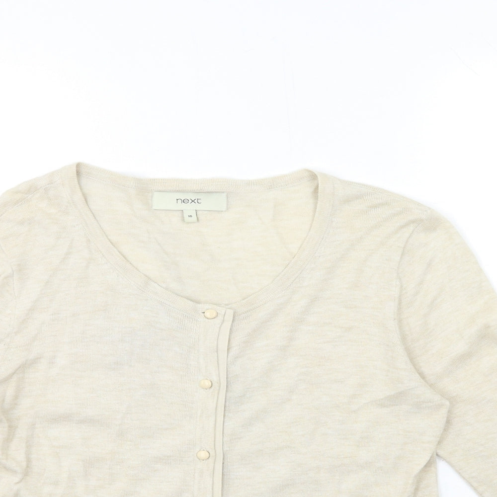 NEXT Womens Beige  Knit Cardigan Jumper Size 10