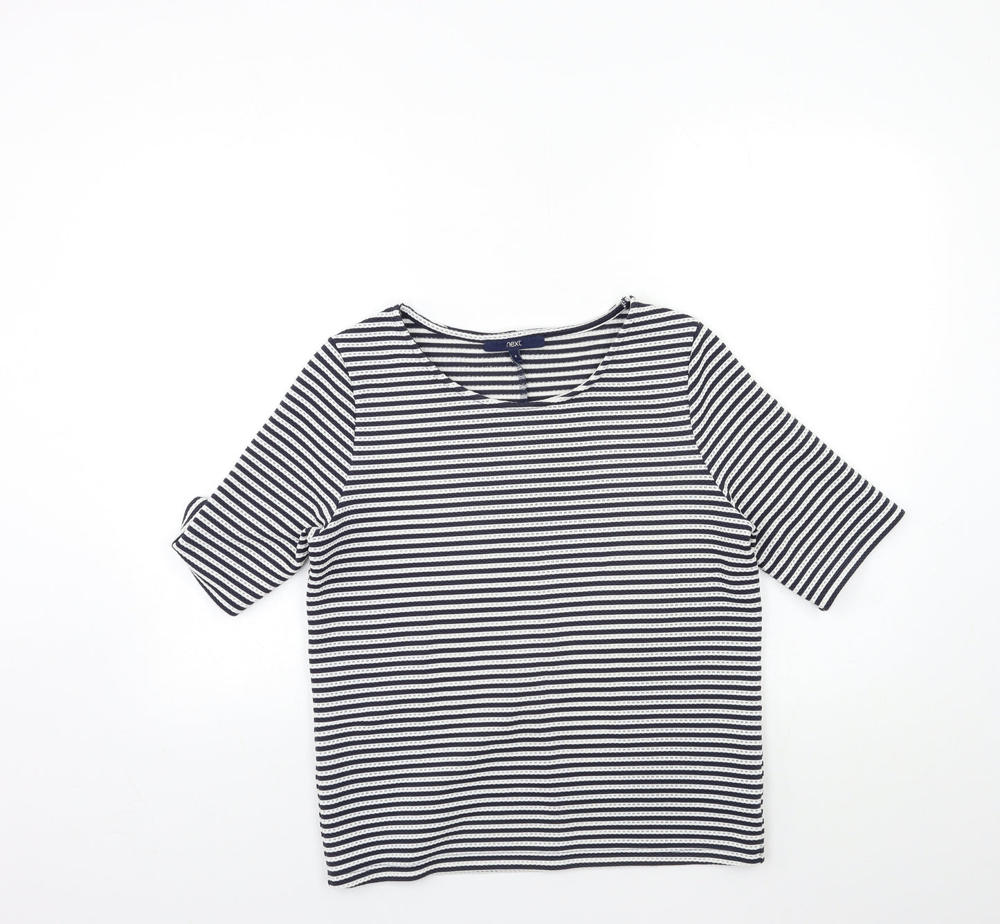 NEXT Womens Blue Striped  Basic T-Shirt Size 8