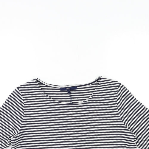 NEXT Womens Blue Striped  Basic T-Shirt Size 8
