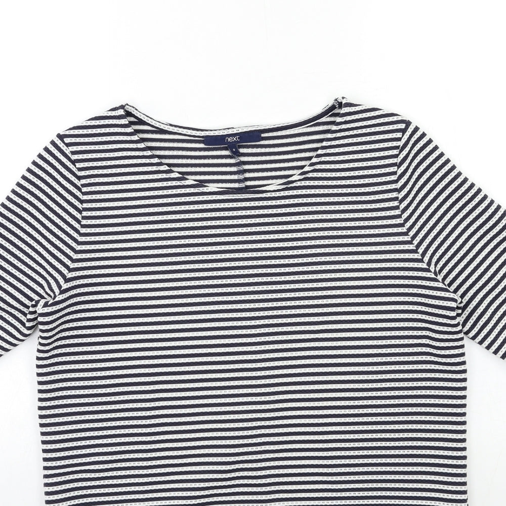 NEXT Womens Blue Striped  Basic T-Shirt Size 8
