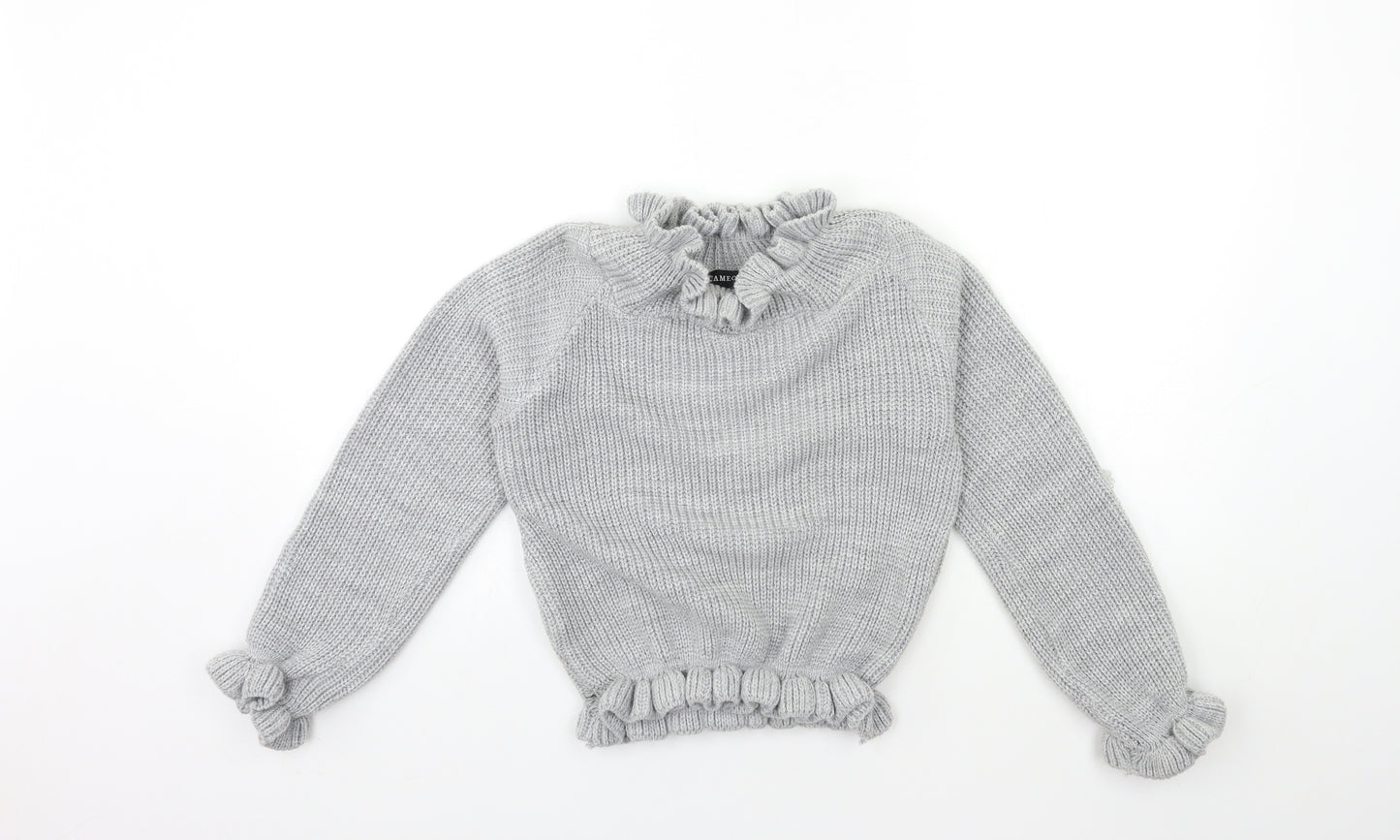 CAMEO ROSE Womens Grey  Knit Pullover Jumper Size S