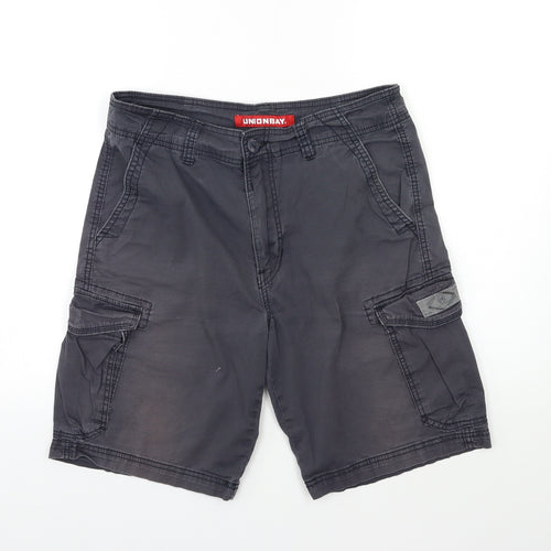 UNIONBAY Mens Grey   Cargo Shorts Size 32 in