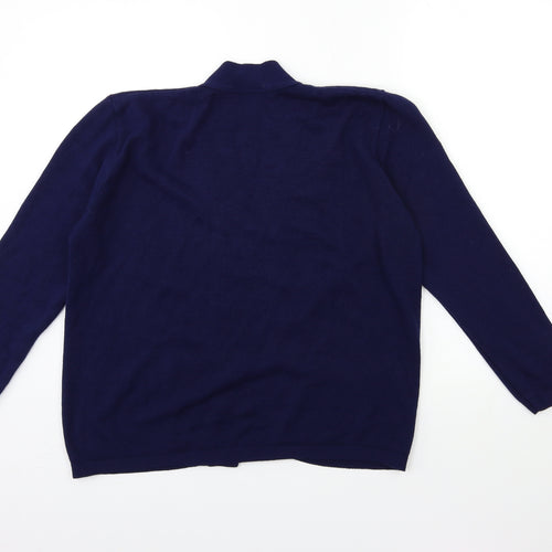 lio vincengo Womens Blue  Knit Cardigan Jumper Size M