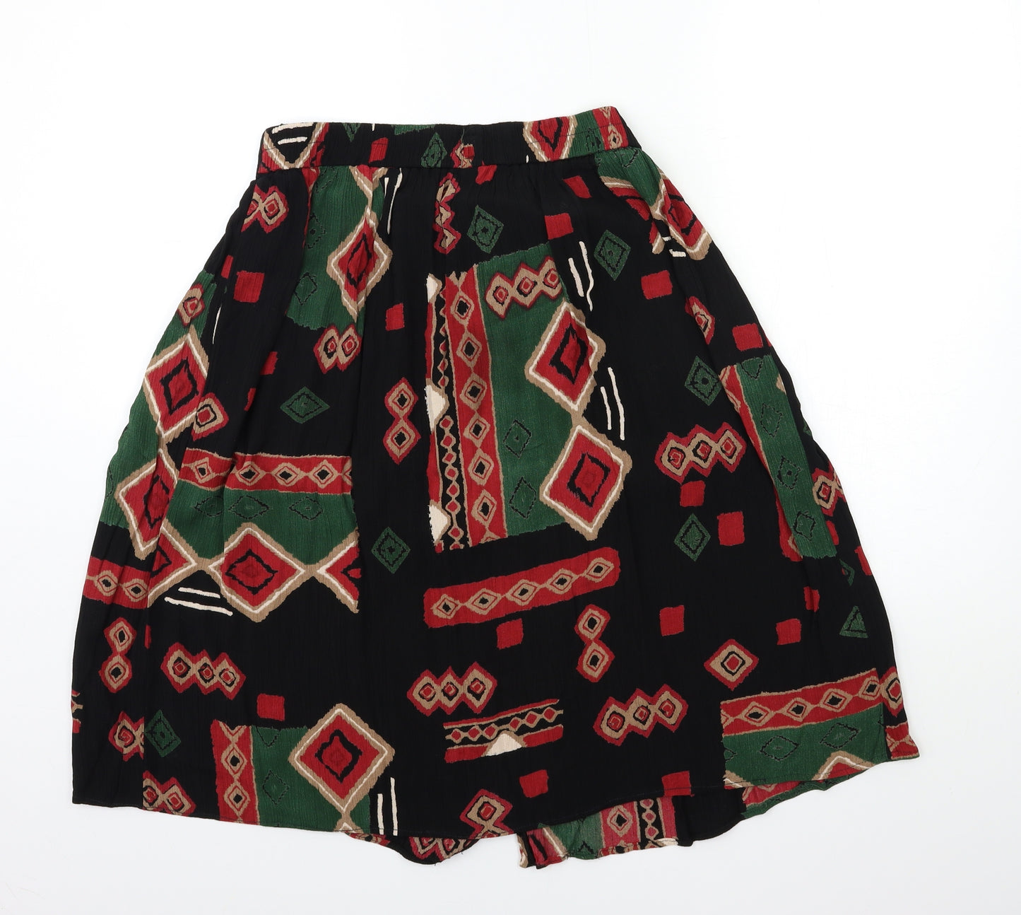Preworn Womens Black Geometric  Pleated Skirt Size 32 in