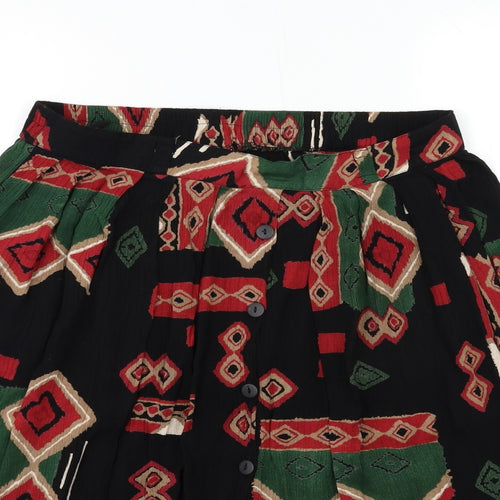 Preworn Womens Black Geometric  Pleated Skirt Size 32 in