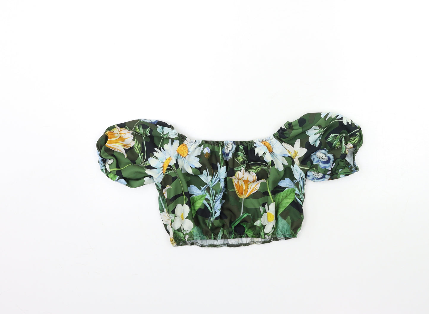 SheIn Girls Grey Floral  Basic Blouse Size 10 Years