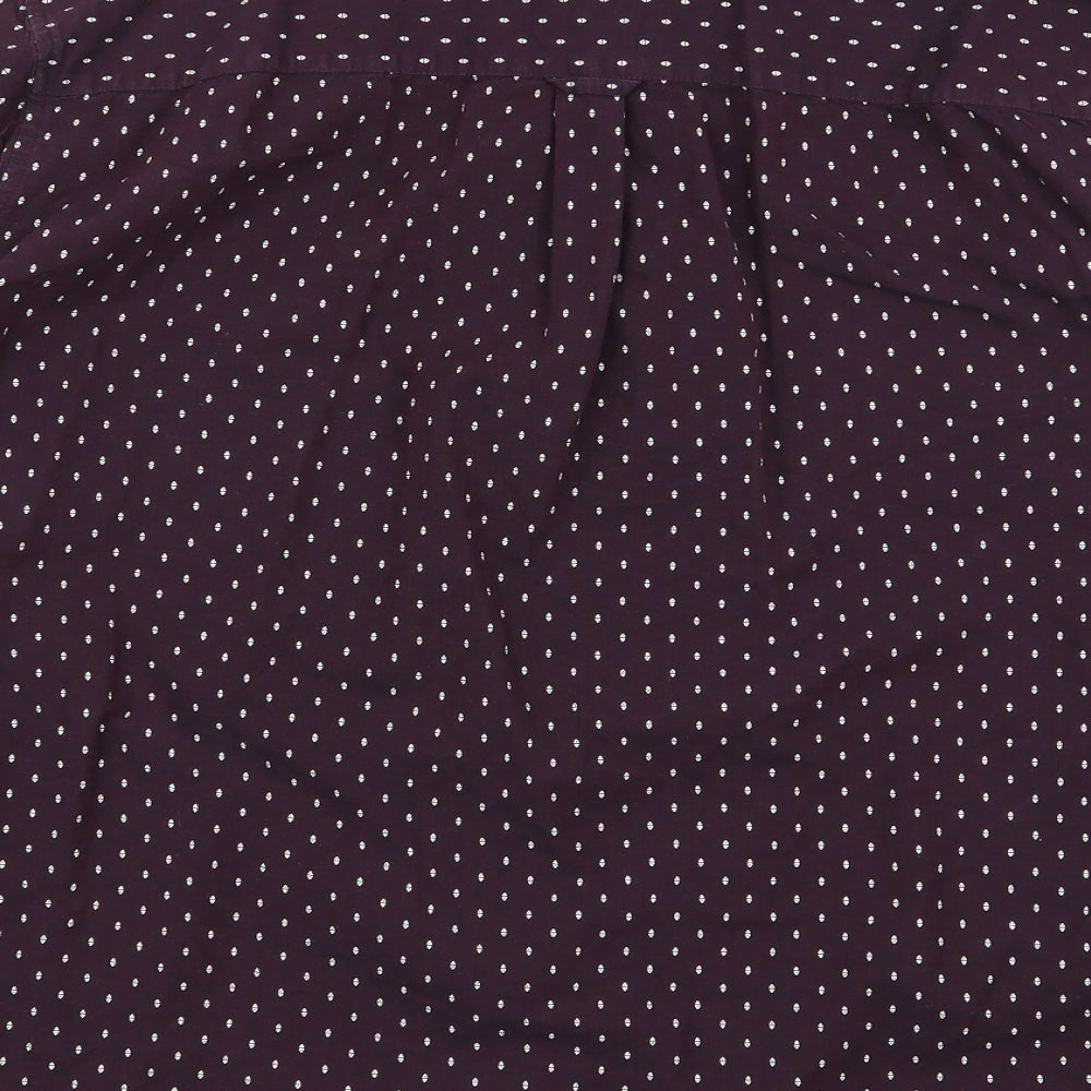 Burton Menswear Mens Purple Polka Dot   Button-Up Size 2XL