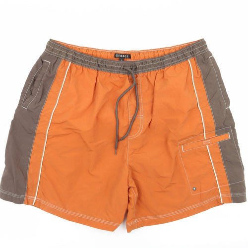 Asda George Mens Orange   Cargo Shorts Size XL - Stretch waistband