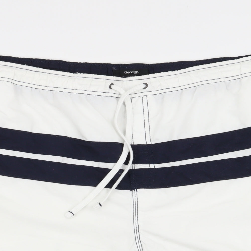 Asda George Mens White Striped  Cargo Shorts Size 2XL - Stretch waistband