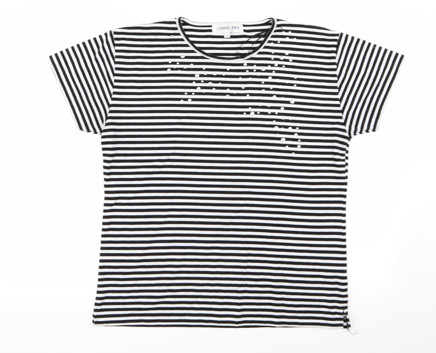 donna lewis Womens Multicoloured Striped  Basic T-Shirt Size XL