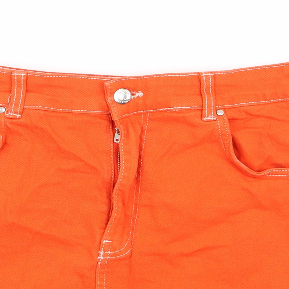 Bershka Womens Orange   Mini Skirt Size 10
