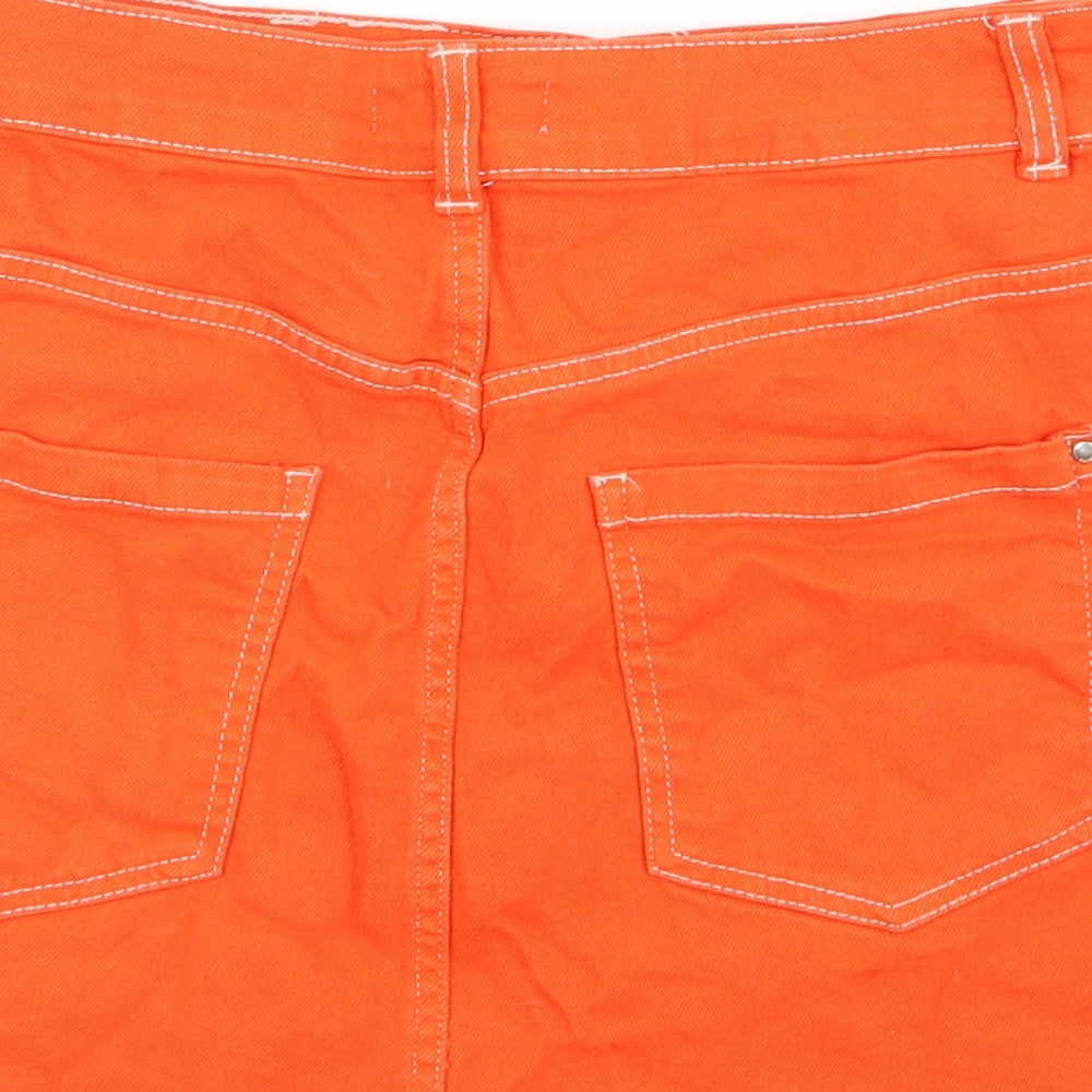 Bershka Womens Orange   Mini Skirt Size 10