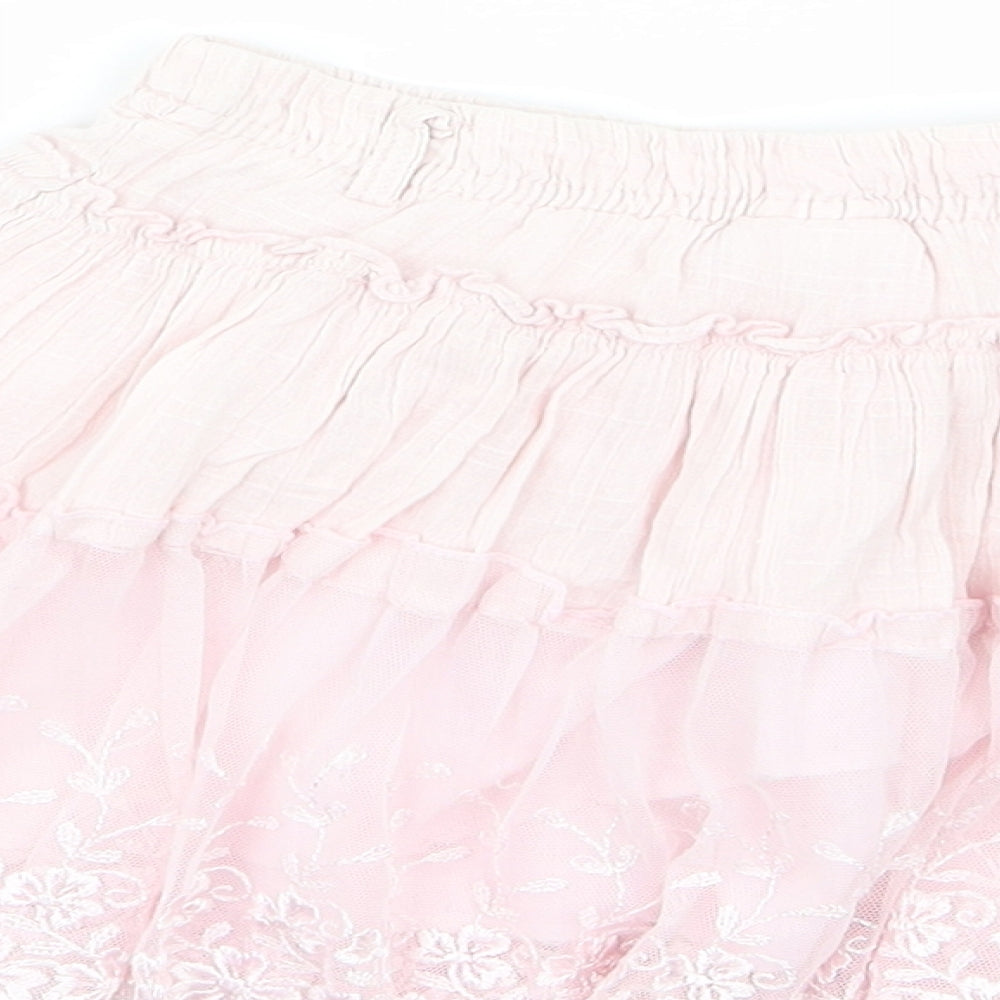 naqu Girls Pink Floral  Flare Skirt Size 5-6 Years