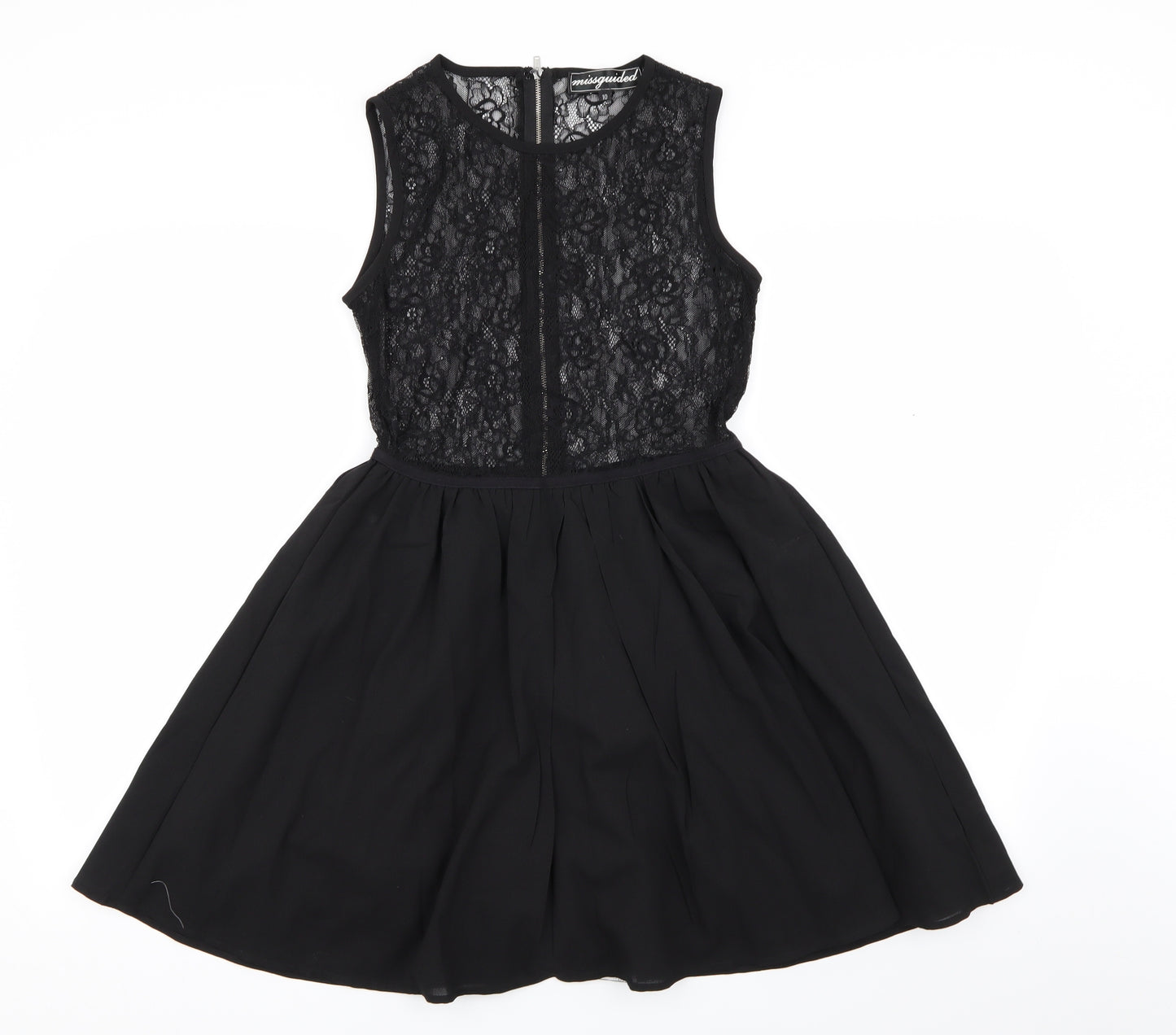 Missguided Womens Black Floral  Fit & Flare  Size 10