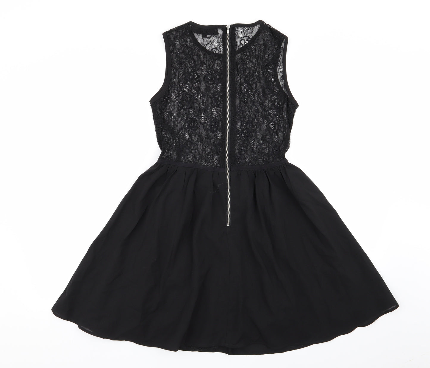 Missguided Womens Black Floral  Fit & Flare  Size 10