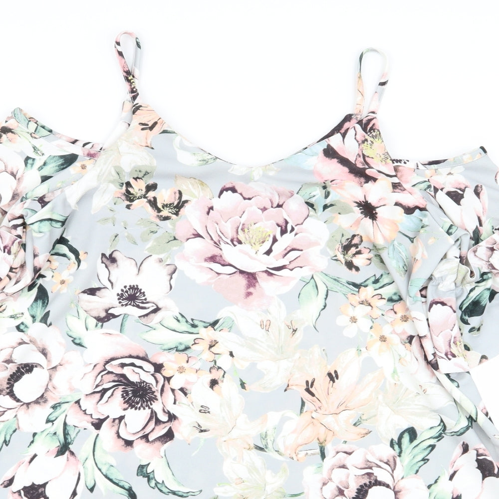 Boohoo Womens Multicoloured Floral  Fit & Flare  Size 14