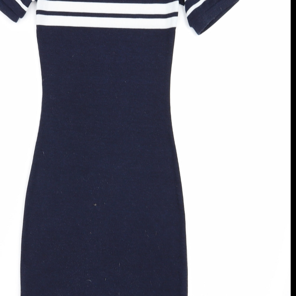Divided by H&M Womens Blue Striped  Pencil Dress  Size 4